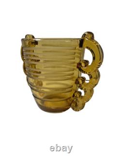 FRENCH PIERRE D'AVESN For DAUM Shades of Amber Art Glass Vase 16.2cm Height