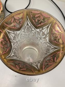 FRITZ HECKERT ART NOUVEAU GLASS VASE Marked FH. 490/10. 1189