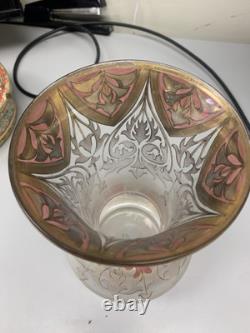 FRITZ HECKERT ART NOUVEAU GLASS VASE Marked FH. 490/10. 1189