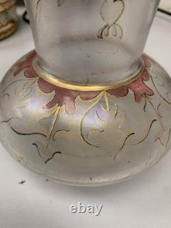 FRITZ HECKERT ART NOUVEAU GLASS VASE Marked FH. 490/10. 1189