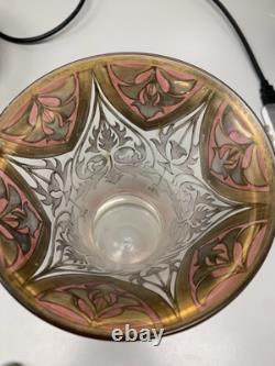 FRITZ HECKERT ART NOUVEAU GLASS VASE Marked FH. 490/10. 1189