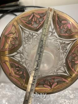 FRITZ HECKERT ART NOUVEAU GLASS VASE Marked FH. 490/10. 1189