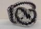 Fusion Z Czech Republic Black Twist Rope Knot Art Glass Sculpture
