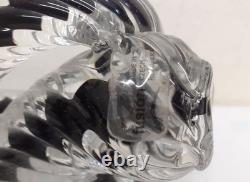 FUSION Z CZECH REPUBLIC black TWIST ROPE KNOT ART GLASS SCULPTURE