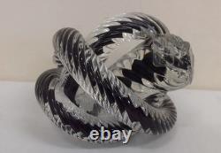 FUSION Z CZECH REPUBLIC black TWIST ROPE KNOT ART GLASS SCULPTURE