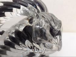 FUSION Z CZECH REPUBLIC black TWIST ROPE KNOT ART GLASS SCULPTURE