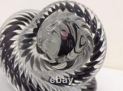FUSION Z CZECH REPUBLIC black TWIST ROPE KNOT ART GLASS SCULPTURE