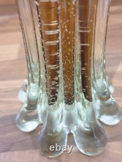 Fantastic Large Murano Gardenia Art Glass vase Gold/Amber Full Of Silver Fleck