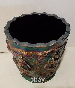 Fenton Art Glass Amythest Carnival Glass 6 1/2 Mermaid Planter Vase