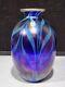 Fenton Art Glass Connoisseur Collection Satin Silver Favrene Feathers 8.5 Vase