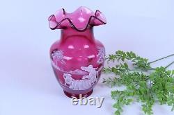 Fenton Art Glass Country Cranberry Mary Gregory Collection 2001