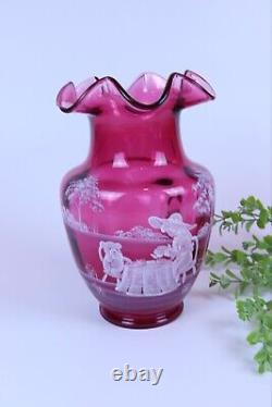 Fenton Art Glass Country Cranberry Mary Gregory Collection 2001