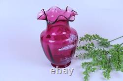 Fenton Art Glass Country Cranberry Mary Gregory Collection 2001