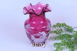 Fenton Art Glass Country Cranberry Mary Gregory Collection 2001