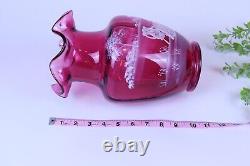 Fenton Art Glass Country Cranberry Mary Gregory Collection 2001