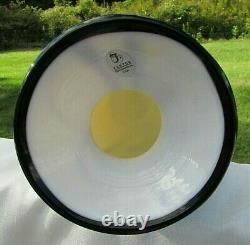 Fenton Art Glass Dave Fetty 07 OOAK Honey Amber-Black Applique Vase 9.5H (2)