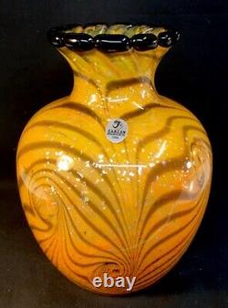 Fenton Art Glass Dave Fetty Cut Flowers Hand Blown Vase LIMITED EDITION