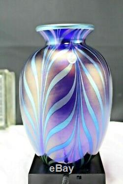 Fenton Art Glass FAVRENE FEATHERS Pulled Feather DAVE FETTY Factory Vase
