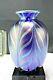 Fenton Art Glass Favrene Feathers Pulled Feather Dave Fetty Factory Vase