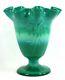 Fenton Art Glass Mongolian Green Dancing Ladies Large Vase Ca 1934