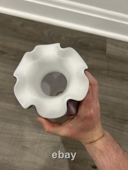 Fenton Art Glass Vase Amethyst Satin Hand Painted Tulip Vase Purple