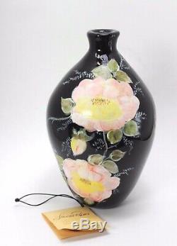 Fenton Barber Fetty Louise Piper 1976 Art Glass Hand Painted Sample Vase