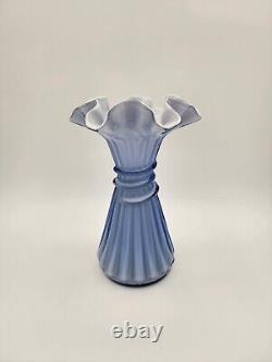 Fenton Lavender Overlay Wheat Vase