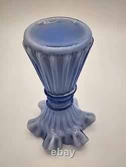 Fenton Lavender Overlay Wheat Vase