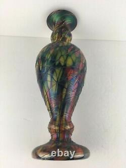 Fenton Mosaic Threaded Vase 13.5 Antique 1920's Rarity