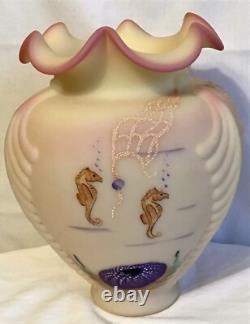 Fenton art glass Burmese Sea dream vase Limited Edition 1995 375/790