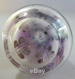 Fine ART NOUVEAU Silver Overlay Miniature Glass Vase c. 1900 Clear to Purple