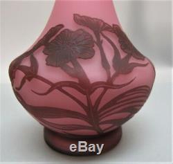 Fine SIGNED LOETZ RICHARD Cameo Glass Vase in Pink c. 1920 Art Nouveau