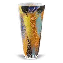Firestorm 12 inch Murano Style Art Glass Decorative Vase
