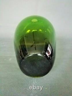 Flavio Poli Seguso Murano Sommerso Green/Amber Color Italian Art Glass Circa1950