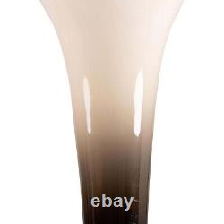 Flower Vase Fluted Glass White & Smoke Ornament Art Indoor Home Decor 81.5cm