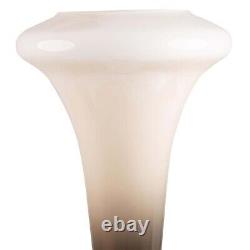 Flower Vase Fluted Glass White & Smoke Ornament Art Indoor Home Decor 81.5cm