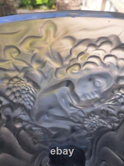 Frantisek Halama Pressed Glass Bacchus Vase. FH1701 Art Deco. Huge. Rare Find