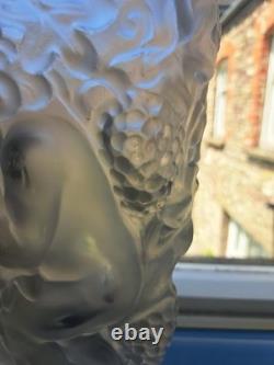 Frantisek Halama Pressed Glass Bacchus Vase. FH1701 Art Deco. Huge. Rare Find