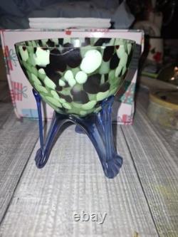 Franz Veltz 1930 Czech Tripod Spatter Bowl-Damaged Sadly One Strut Is Missing