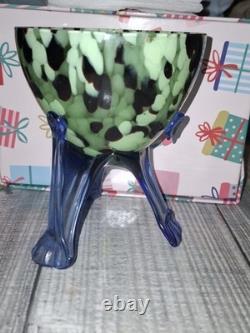 Franz Veltz 1930 Czech Tripod Spatter Bowl-Damaged Sadly One Strut Is Missing