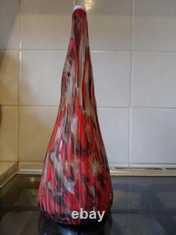 Fratelli Toso Murano Orange & Aventurine Mid-Century Art Glass Vase 9.75H 1/2