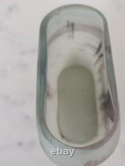 French 1920 Frosted Art Glass Bowl /vase Signed By Peynaud
