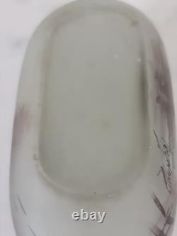 French 1920 Frosted Art Glass Bowl /vase Signed By Peynaud