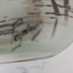 French 1920 Frosted Art Glass Bowl /vase Signed By Peynaud