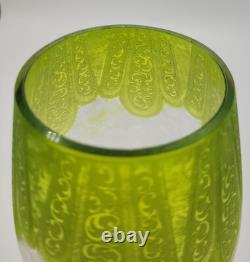 French Art Deco Etched Cameo Art Glass Vase 1436