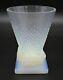 French Art Deco Sabino Opalescent Conical & Bird Art Glass Vase Signed & Labeled