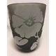 Frosted Glass Vase Acid Etched Then Enameled Art Nouveau Height 22.5