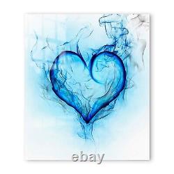GLASS SPLASHBACK Wall Panel Kitchen Tile ANY SIZE Abstract Heart Ice Flames Art