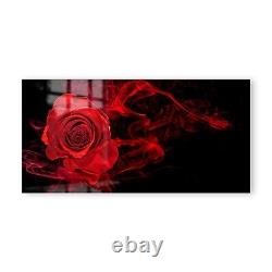 GLASS SPLASHBACK Wall Panel Kitchen Tile ANY SIZE Red Rose Flower Blur In Smoke