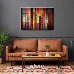 GLASS WALL ART POSTER CANVAS Digital Print HD COLOURED VINTAGE WOOD PLANKS